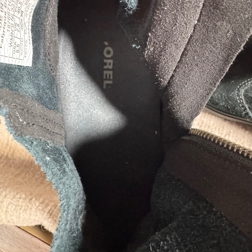 Sorel Joan of Arctic Wedge II Chelsea Black Suede Zip Ankle Boots Women's 9.5 - Picture 8 of 10